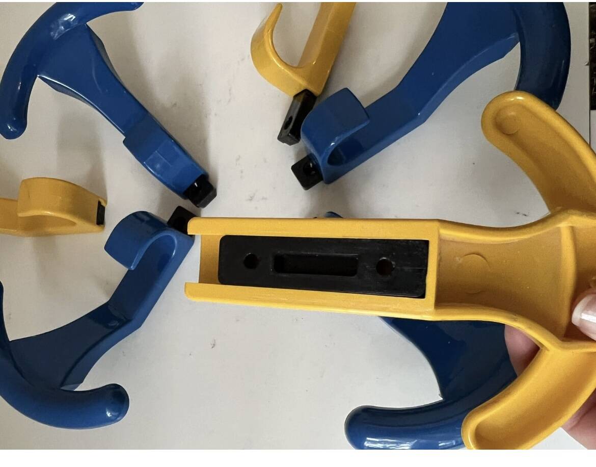 Vintage yellow blue plastic wall coat hooks Memphis 1980s