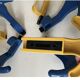 Vintage yellow blue plastic wall coat hooks Memphis 1980s