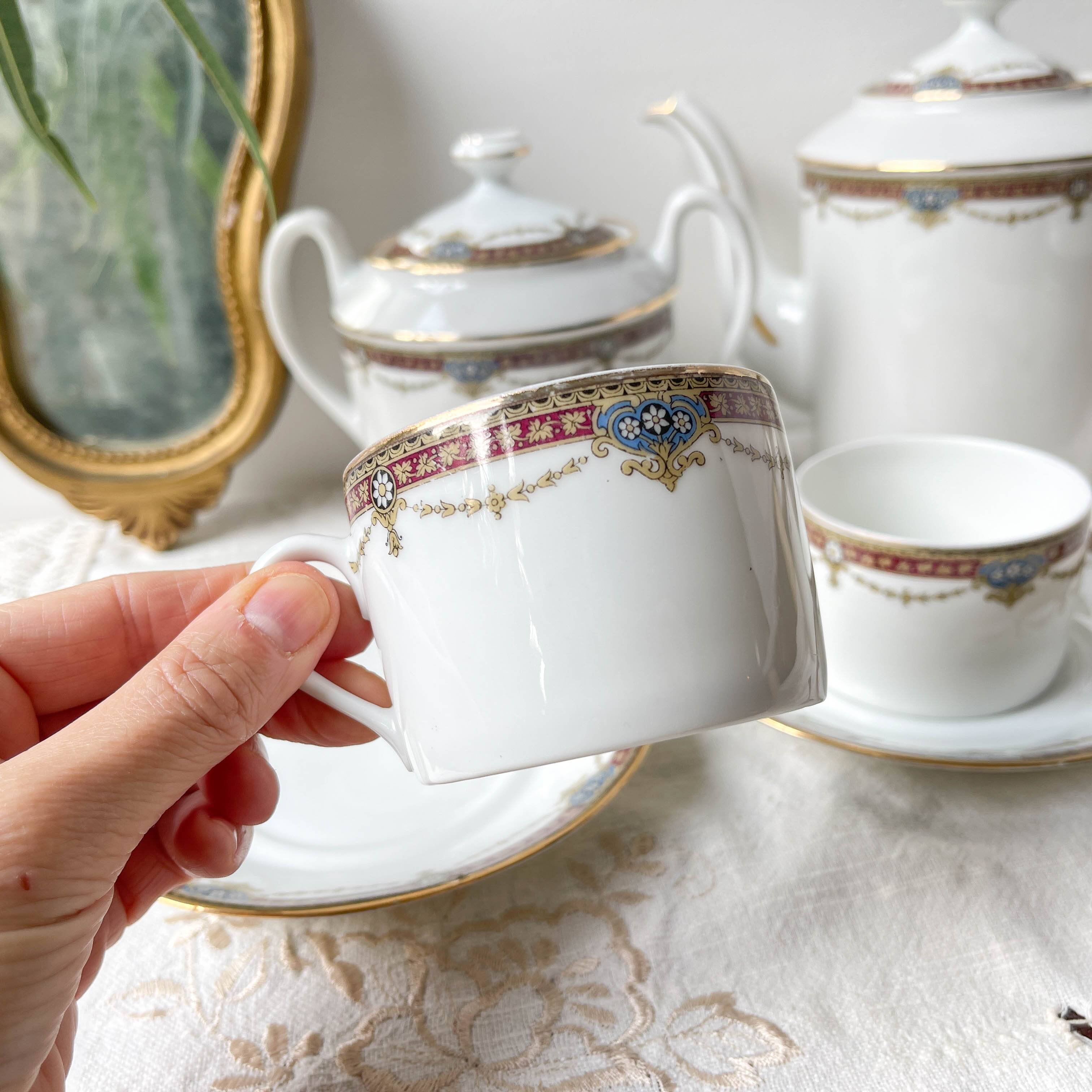 UML France Vintage Porcelain Tea Coffee Set for 2 People