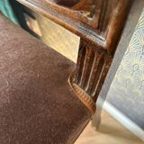 Chaise ancienne style Louis XVI – Velours chocolat & bois sculpté