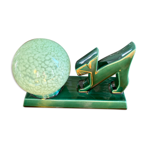 Lampe verte art déco