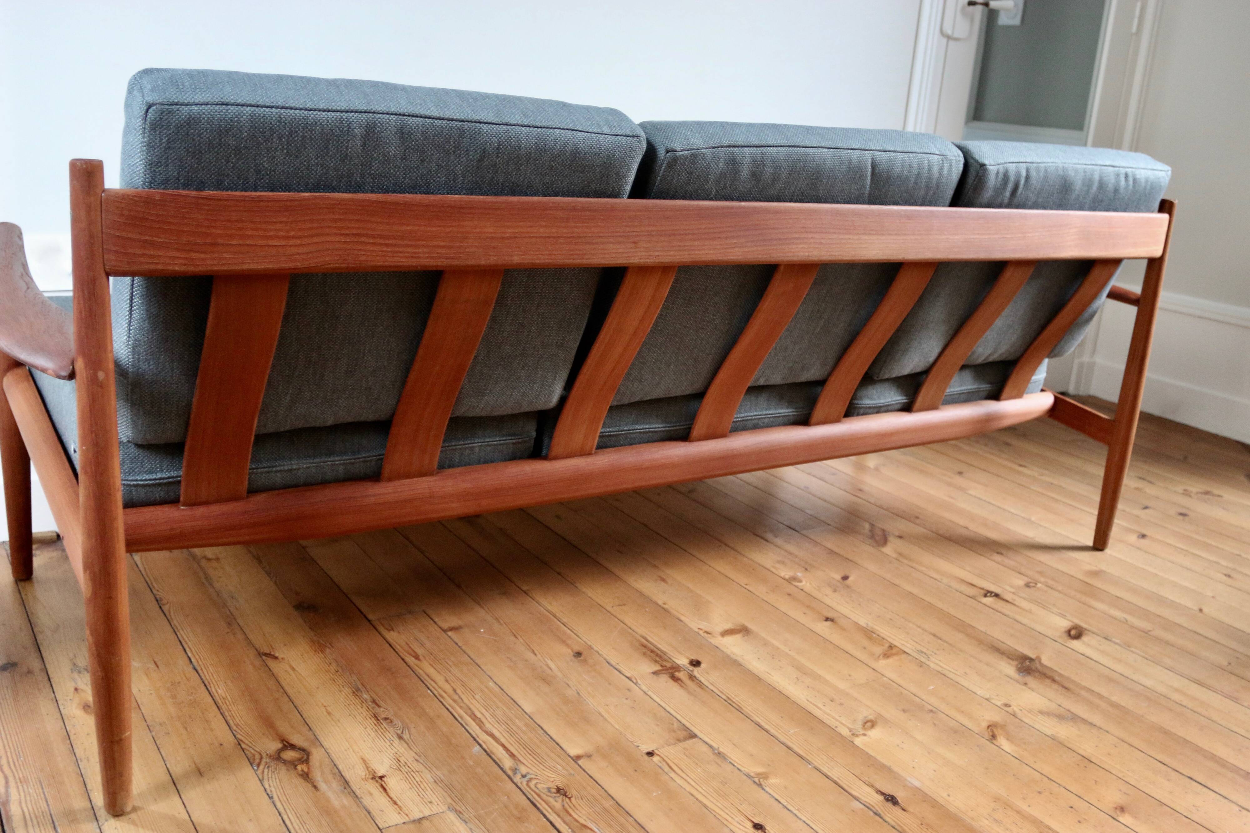 Scandinavian teak bench by Grete Jalk