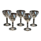 5 anciens petits verres a liqueur en cristal de baccarat gravé