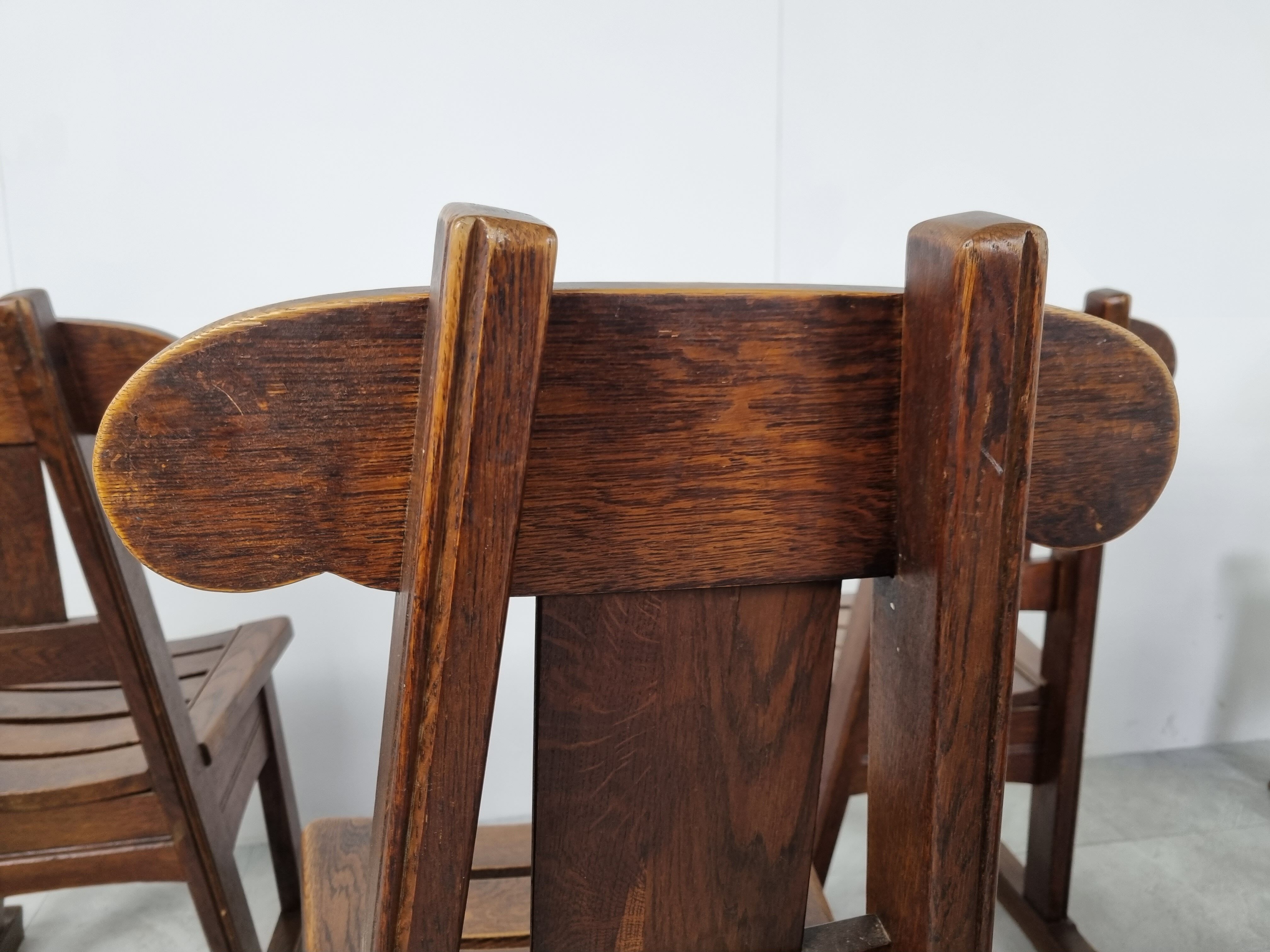 Vintage brutalist dining chairs, Vintage brutalist dining chairs, set of 6 - 1960sset of 6 - 1960s