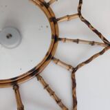 Vintage rattan bamboo mirror