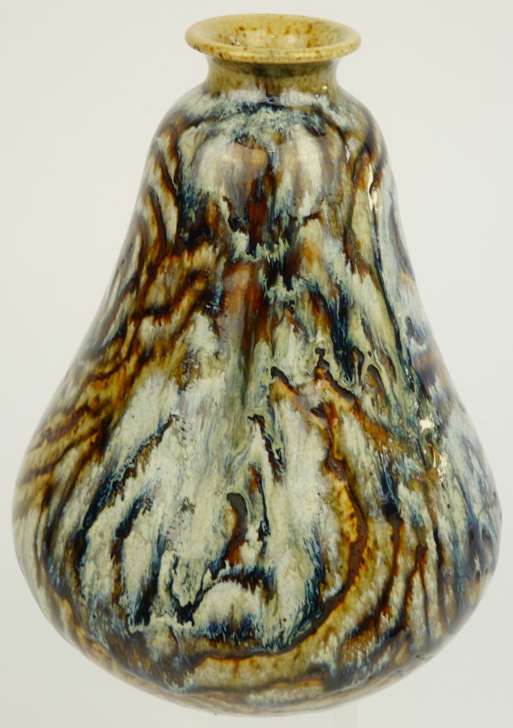Glazed ceramic vase Primavera art deco