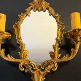Applique murale miroir en bronze doré - style Louis XV Rococo
