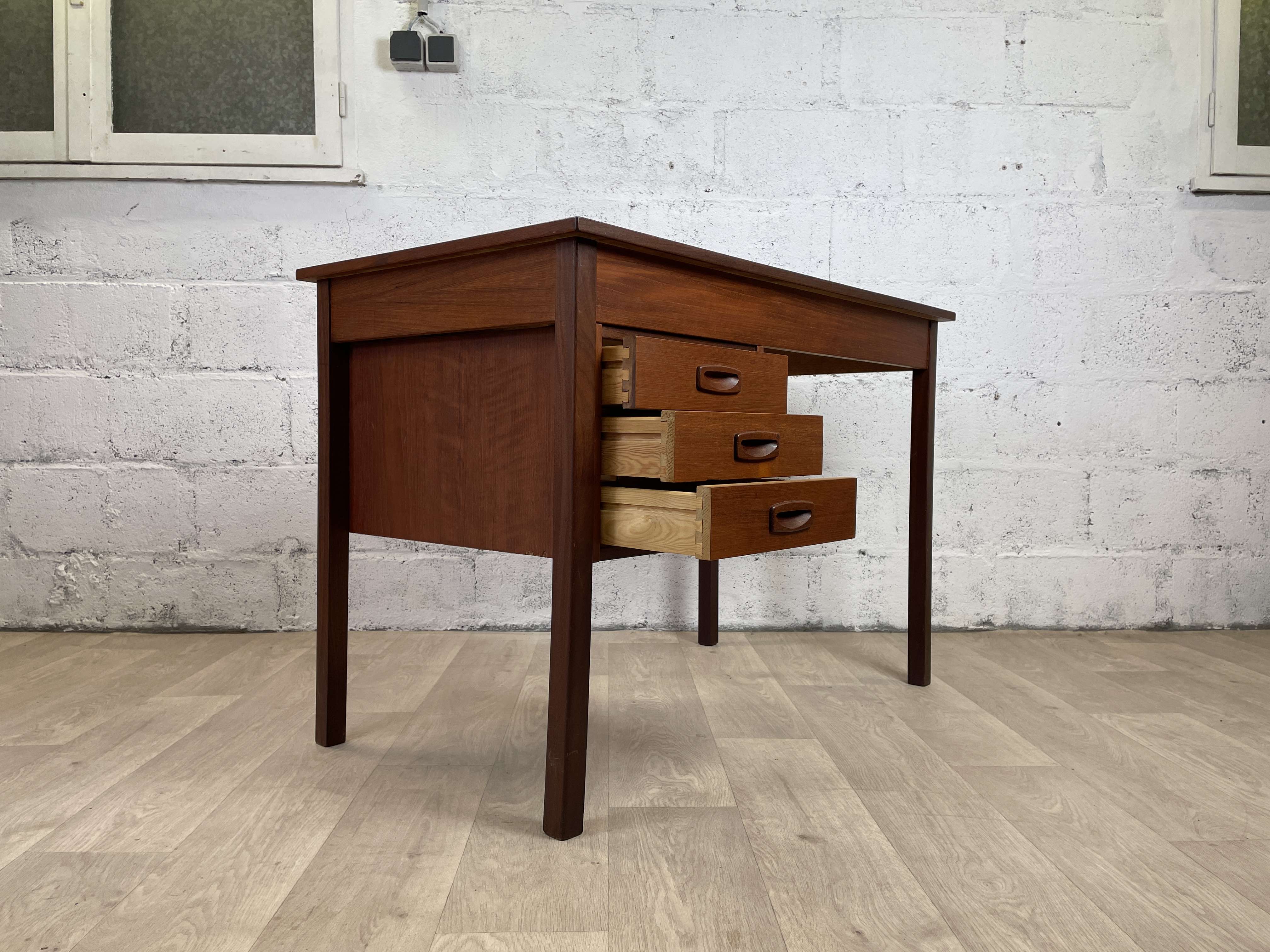 Scandinavian teak desk, 60s
