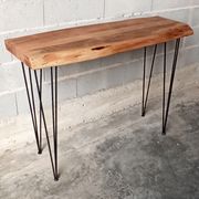 Wooden console with metal feet