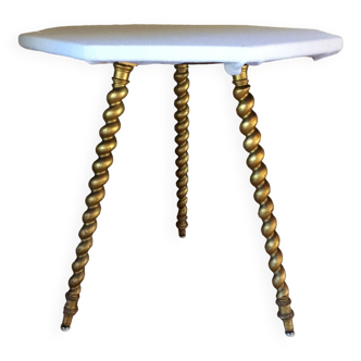 Golden octagonal pedestal table