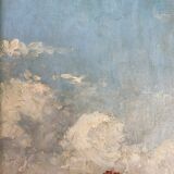 Old painting, landscape signed Lemoine, dated 1951