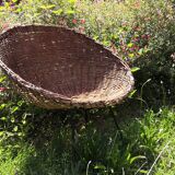 Round armchair rattan and rope Metal legs 50s/60s vintage