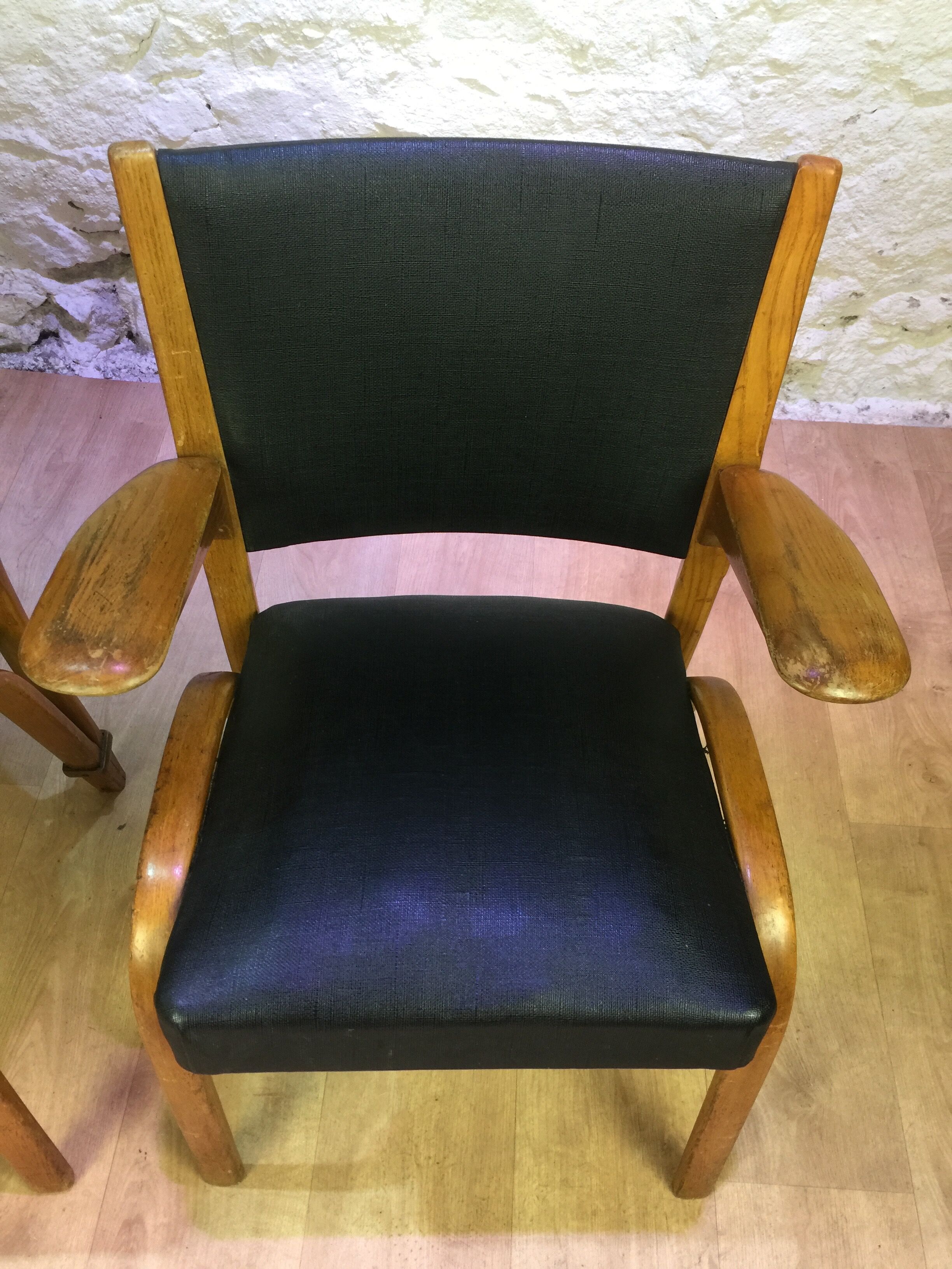 Pair of Bow Wood armchairs 1950s