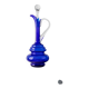 Murano cobalt blue glass carafe with clear handle and stopper - 1960s Italy, vintage mid-century design