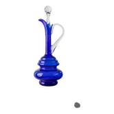 Carafe en verre cobalt de Murano avec poignée et bouchon en verre clair - Italie des années 1960, design vintage du milieu du siècle.