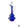 Murano cobalt blue glass carafe with clear handle and stopper - 1960s Italy, vintage mid-century design