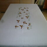Hand embroidered linen nape 1.95 x 1.70 m