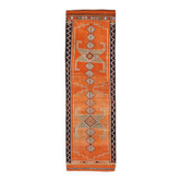 Tapis de couloir Oushak orange 3x9, 88x291 cm
