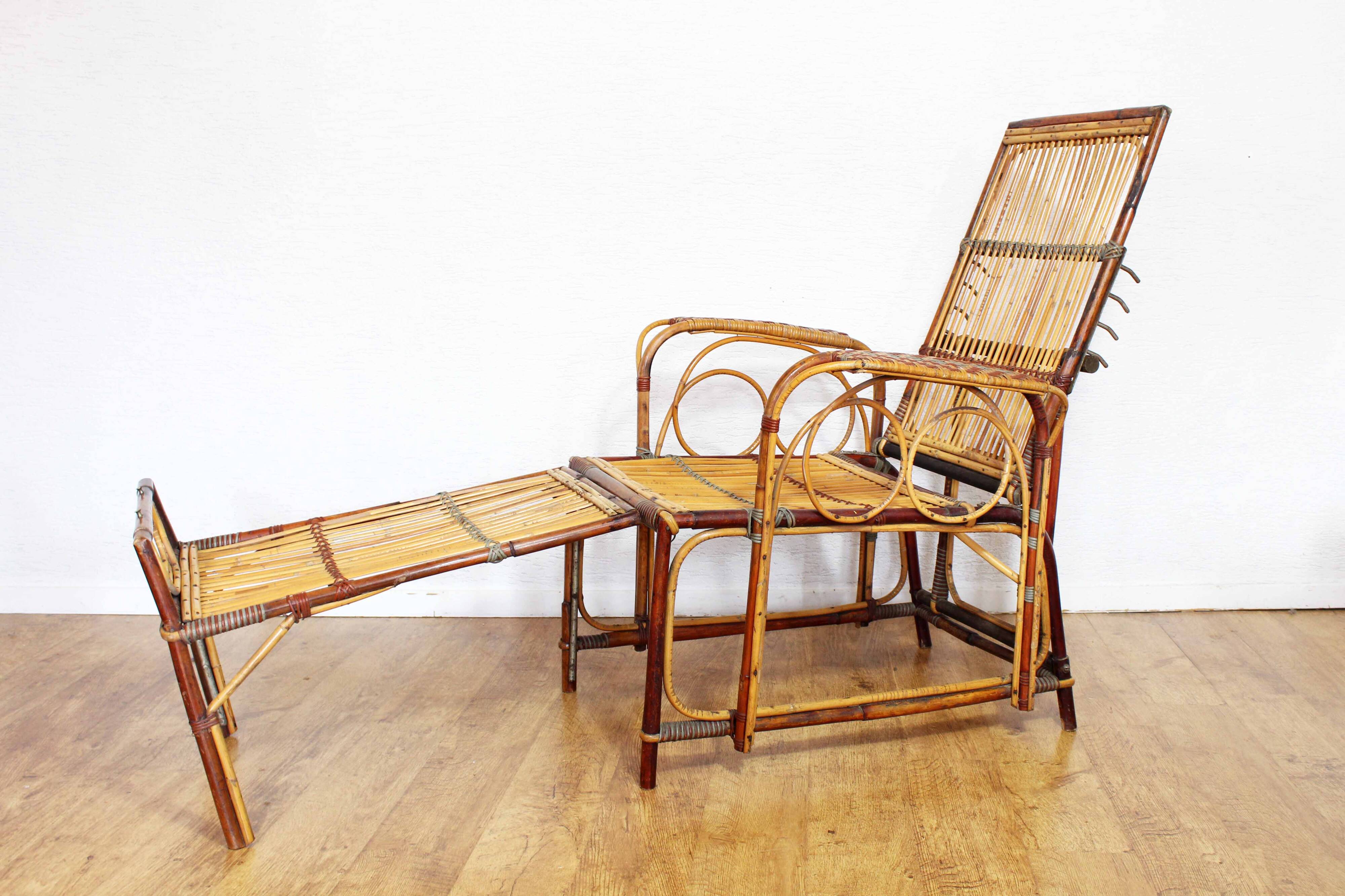 Fauteuil relax en rotin, Bauhaus 1930