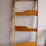 Vintage light wood wall bookcase