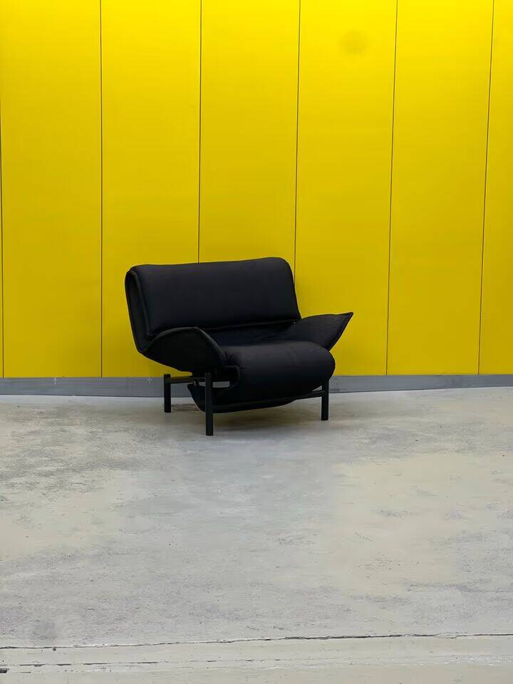 Vintage Black Veranda Armchair by Vico Magistretti for Cassina