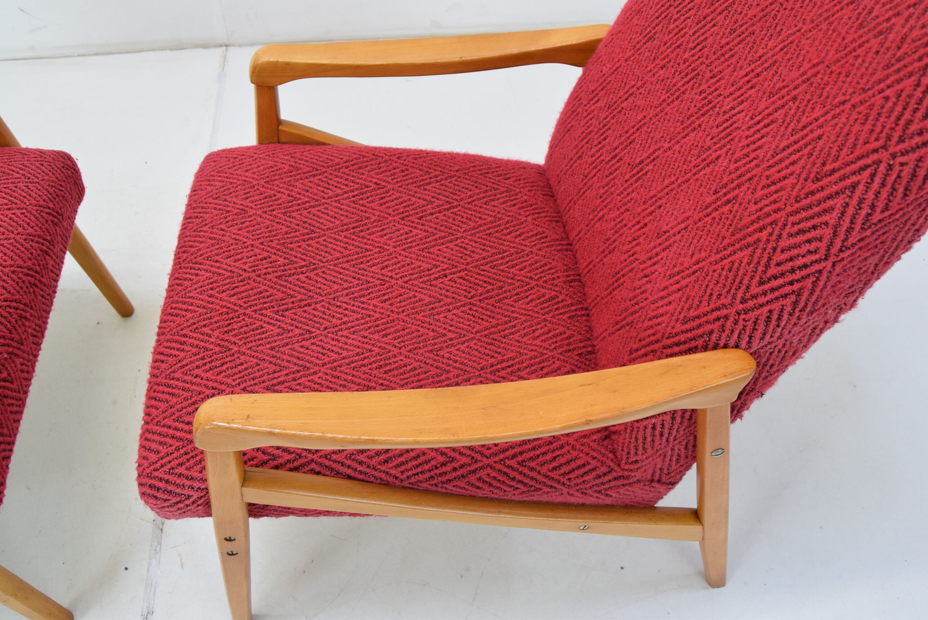 Pair of Mid-century Armchairs Designed by Jiri Jiroutek,1960's.