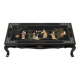 Table basse style chinois en bois noir et incrustrations de nacre