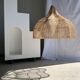 Rattan pendant lamp in the shape of a flower