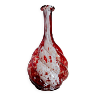 Vase vintage verre torsadé