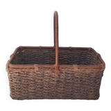 Wicker and rattan basket