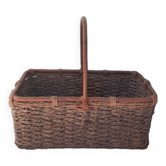 Wicker and rattan basket
