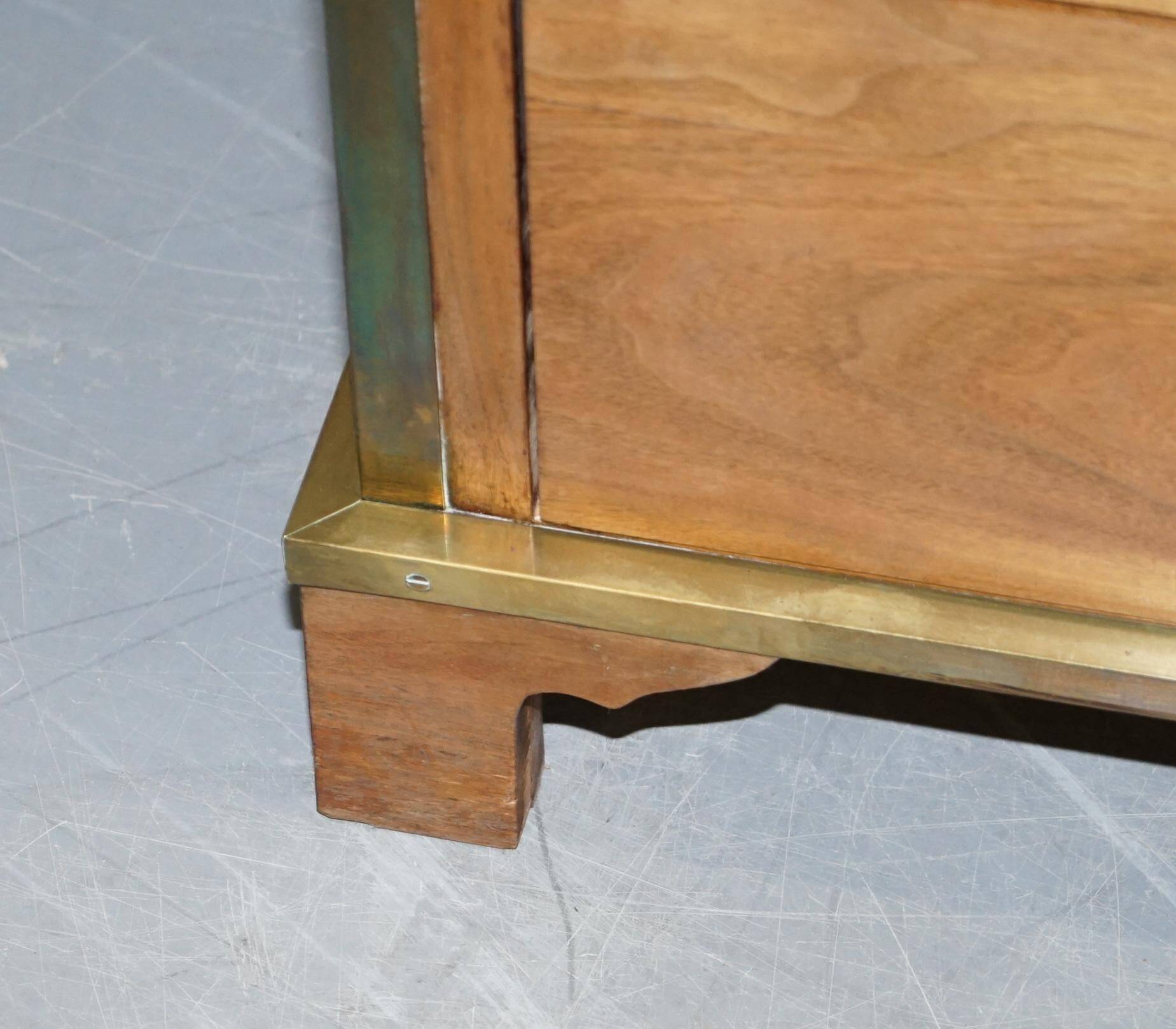 Military commode in solid oak and brass circa 1880