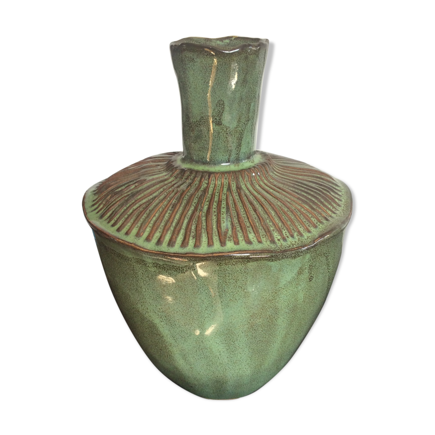 Vintage  enamelled ceramic vase 1970