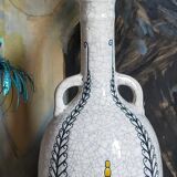 Soliflore bottle vase in fine earthenware boch frères la louvière-keramis early 20th century