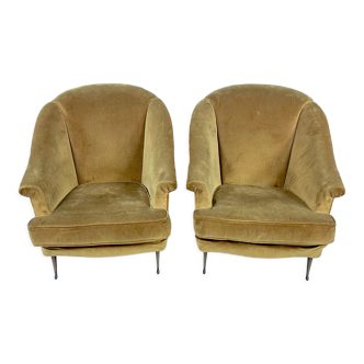 Paire de fauteuils, Isa Bergamo,  Italie des années 1950