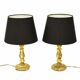 Pair of table lamps to lay vintage gold bronze old