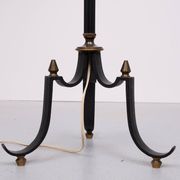 French tripod green and brass Floor lamp 1950s