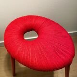 Vintage Ikea red yarn ps eskilstuna stool