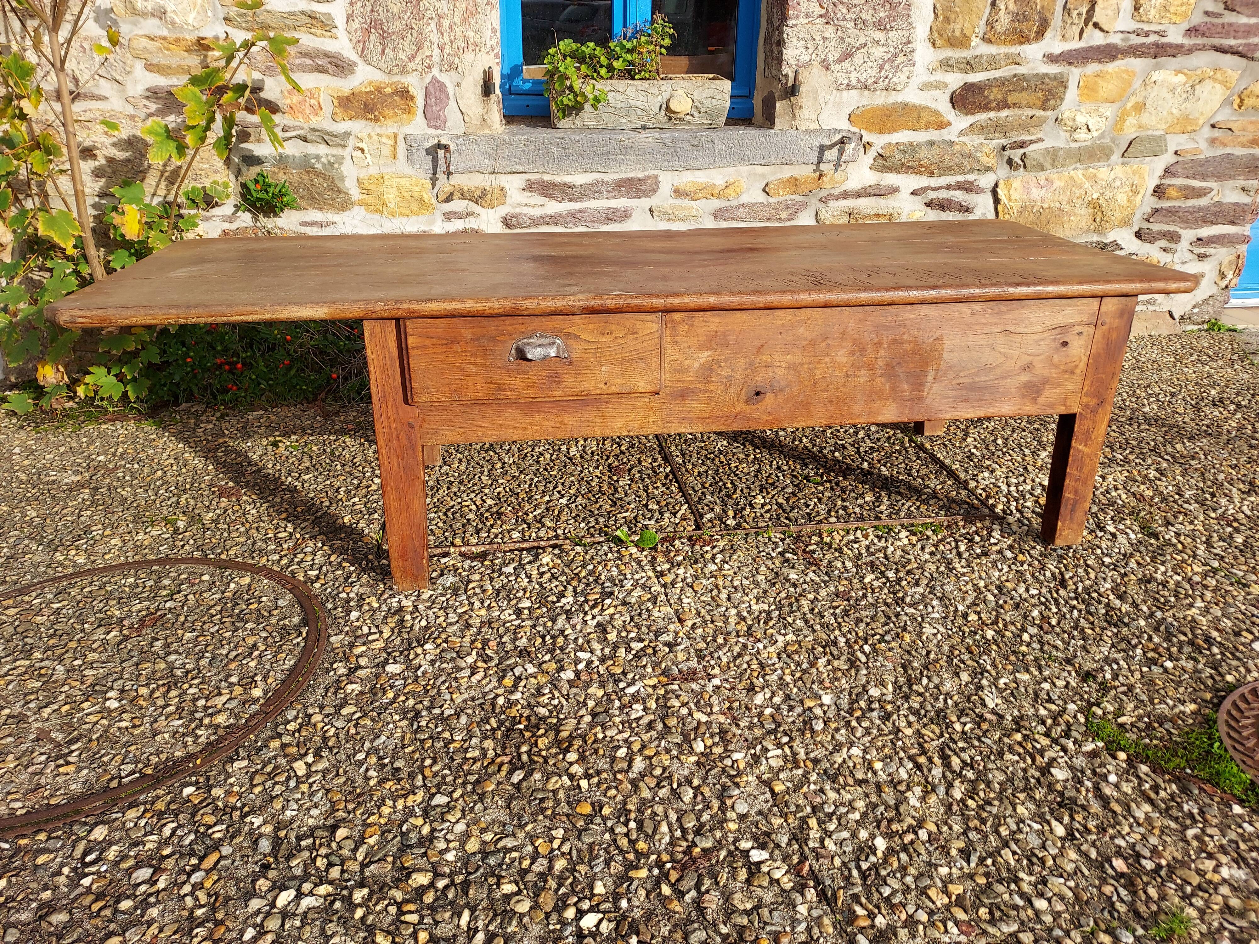 Large farmhouse coffee table, old table