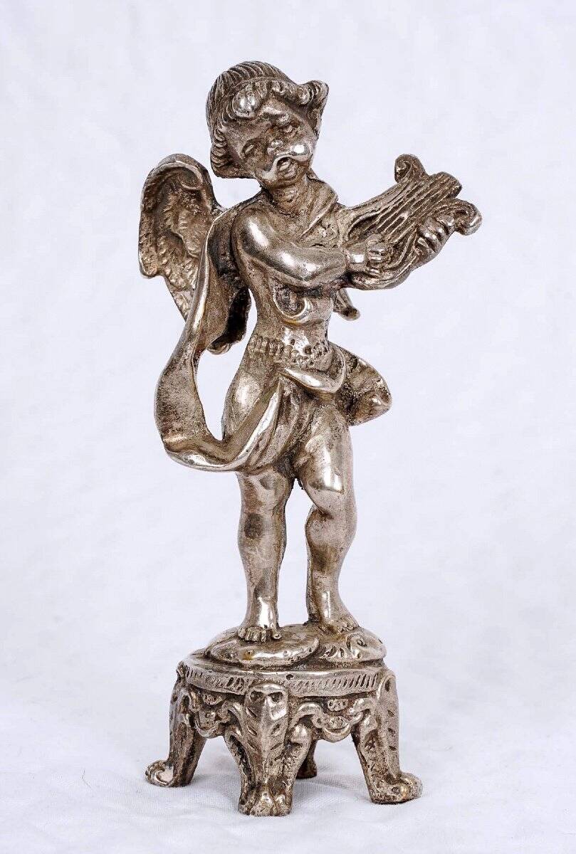 Set of three musician cherubs in cast lead - period: 20th century