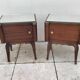 Vintage bedside table with a mirrored top, Art Deco style.