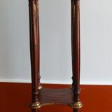 Saddle or pedestal table Napoleon III, marble and varnished wood base Ø30 x 82 cm
