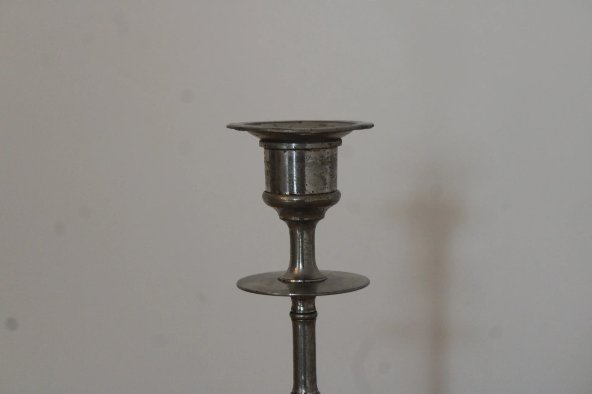 Antique silver-plated candlestick – vintage tall candle holder H25 cm