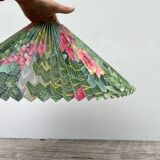Pleated lampshade with floral patterns