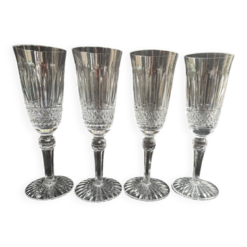 4 Flûtes à champagne – Cristal soufflé bouche et taillé main