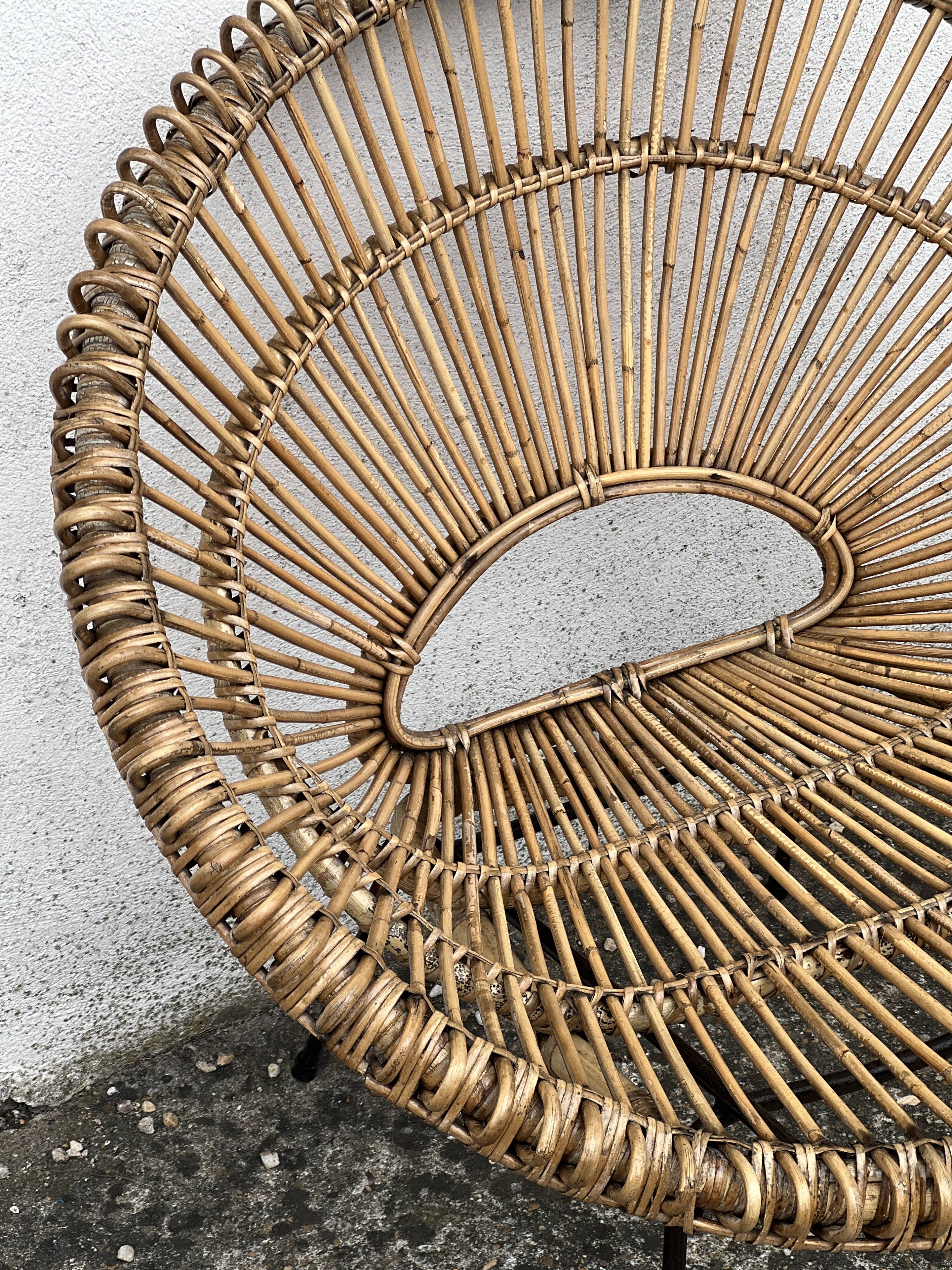 Pair of rattan armchairs