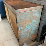Old steel workshop cabinet