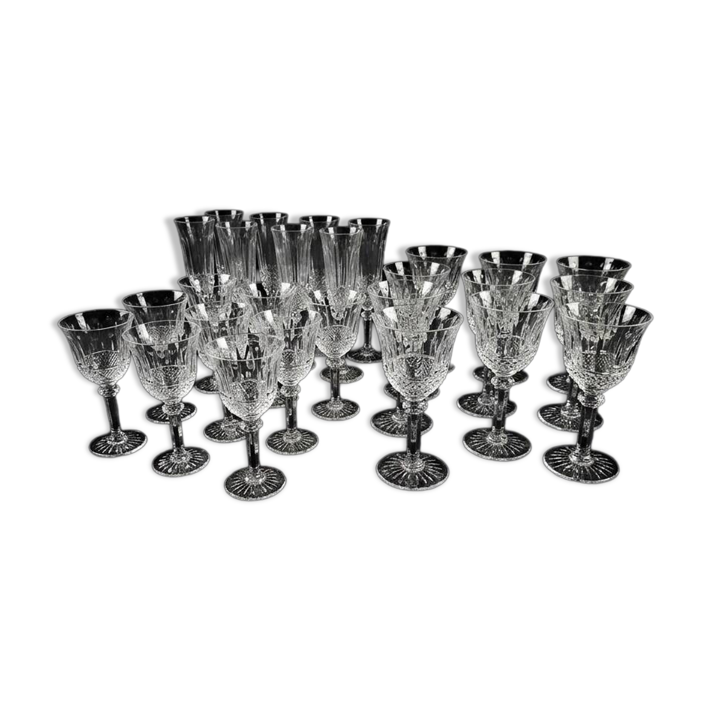 Service of 27 crystal glasses from Saint-Louis