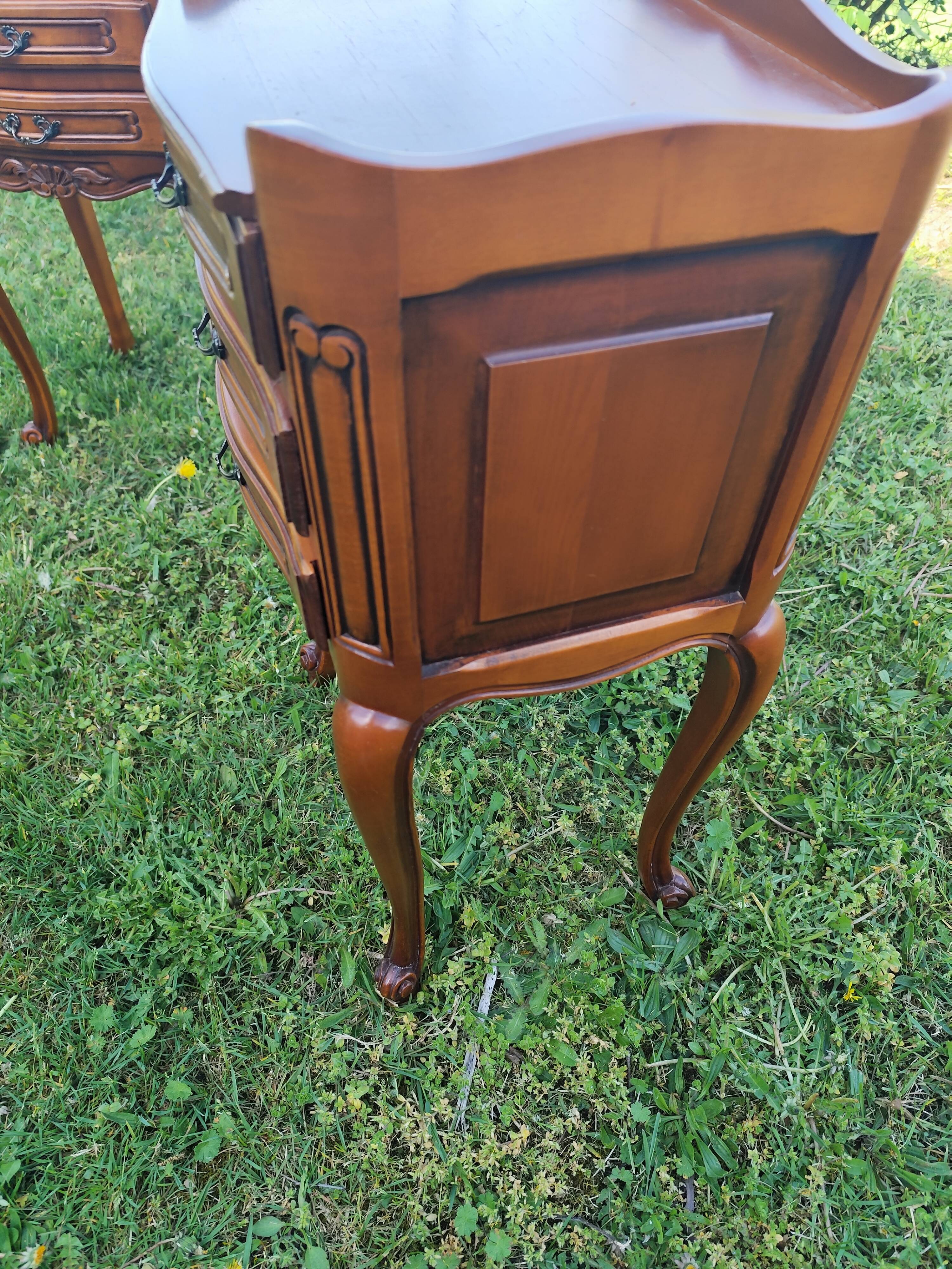 Louis XV style bedside table in cherry wood.