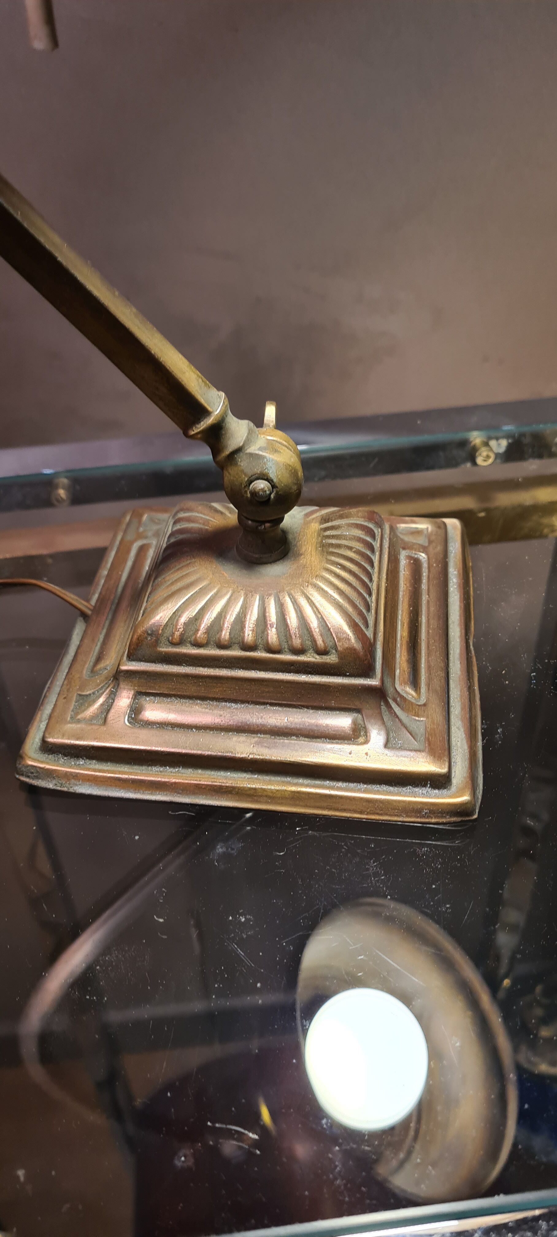 Art deco desk lamp brass and bronze copper